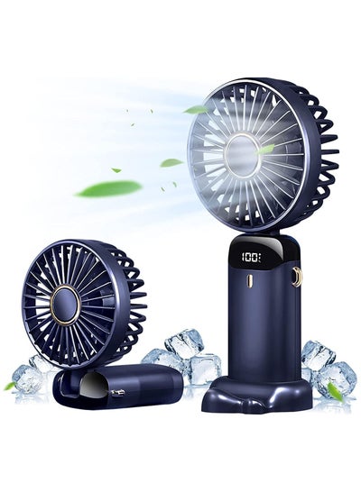 Buy Mini Handheld Fan 5 Speeds Portable Personal Fans with LED Screen Adjustable Cooling Fan Removable Base 5000mAH Quiet USB Fan for Home Office Outdoor Travel 16 24 Hours Working in UAE