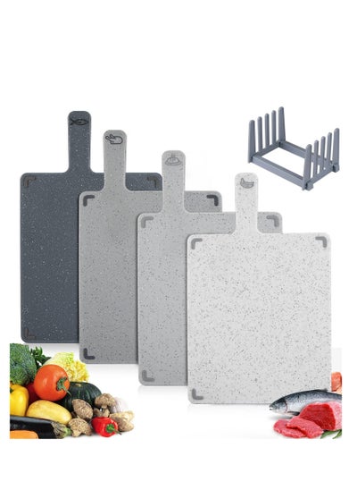 اشتري Chopping Board, Plastic Chopping Boards Set with Stand, Dishwasher Safe, BPA Free, Durable Kitchen Cutting Board, Small Boards for Camping, Caravan, Flexible use for Kitchen&Caravan Accessories في السعودية