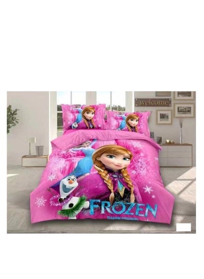 اشتري 3D Comforters Queen Size Cartoon characters bedding set with fixed duvet insert, fitted bedsheet and pillowcase, 4-Pieces set QU2 في الامارات