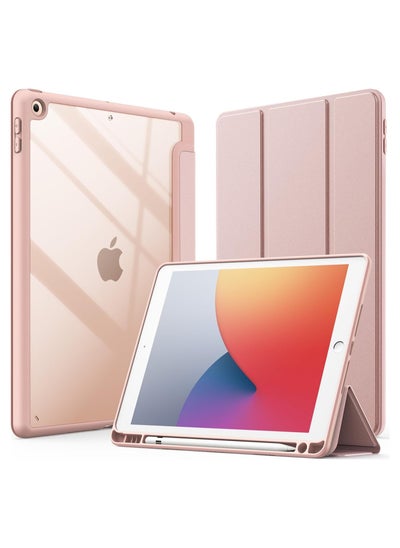 Buy Case Compatible with iPad 10.2 Inch (9th Generation 2021/8th Gen 2020/7th Gen 2019), Auto Wake/Sleep Cover with Pencil Holder (Pink) in Egypt