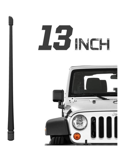 Buy Antenna Compatible with Jeep Wrangler JK JKU JL JLU Rubicon Sahara (2007-2022) | 13 inches Flexible Rubber Antenna Replacement | Designed for Optimized FM/AM Reception in UAE
