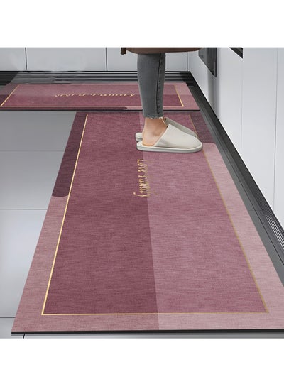 اشتري 2 PCS Kitchen Floor Mats Rugs Set, Cushion Floor Carpet, Waterproof, Oil Resistant and Anti-Fatigue PU Standing Mat for Kitchen, Floor, Office, Sink, Laundry 40*60CM+40*180CM في الامارات