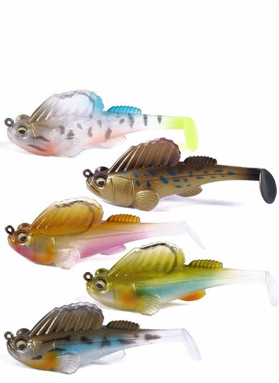 Buy Pre-Rigged Jig Head Fishing Lures, Soft Jointed Swimbaits for Bass Fishing, Great Weedless Tadpole Lure with Spinner, Walleye Shad Baits, Jigs Freshwater and Saltwater in UAE