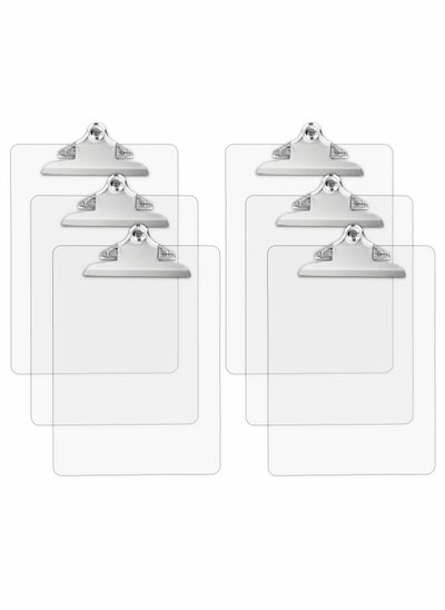 اشتري Plastic Clipboards, Multi Pack Clipboard Transparent Strong Holds 100 Sheets, Acrylic Clipboards Big Clip Board Clips 12.5 x 9 Inch (Set of 6) في السعودية