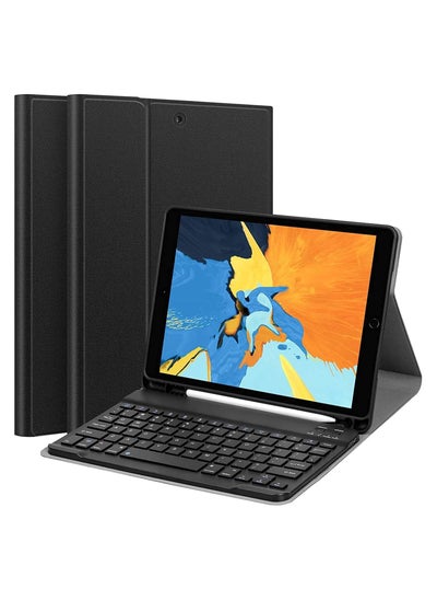 Buy Keyboard Case for iPad 9th Generation (2021)/8th Gen/7th Gen 10.2 Inch, Detachable Wireless with Pencil Holder Stand Folio Keyboard Cover for New iPad 9th Gen/8th Gen/7th Gen in UAE