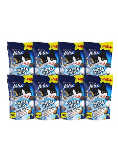 Buy Felix Purina Party Mix Cat Treat Dairy Cat Food 8x60g in Saudi Arabia