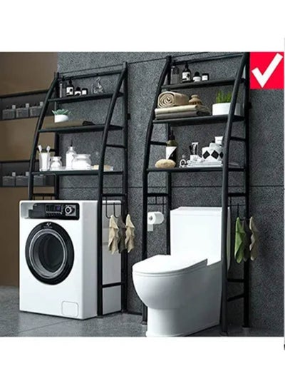 Buy 3-layer washing machine bathroom rack black in Saudi Arabia