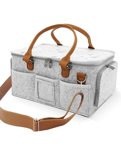 اشتري Beauenty Portable Diaper Caddy Bag Baby Diaper Bag with Zipper Roll Lid and Removable Dividers في الامارات