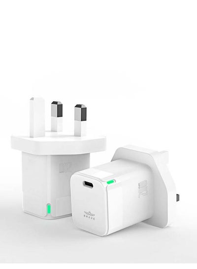 Buy BRAVE for iPhone 14 Charger Block, 20W GaN Series USB-C Wall Charger PD3.0, USB C Power Adapter Fast Charger for iPhone 13/13 Mini/13 Pro/13 Pro Max/12, Galaxy, Pixel 4/3, iPad Pro/iPad Mini, (White) in UAE