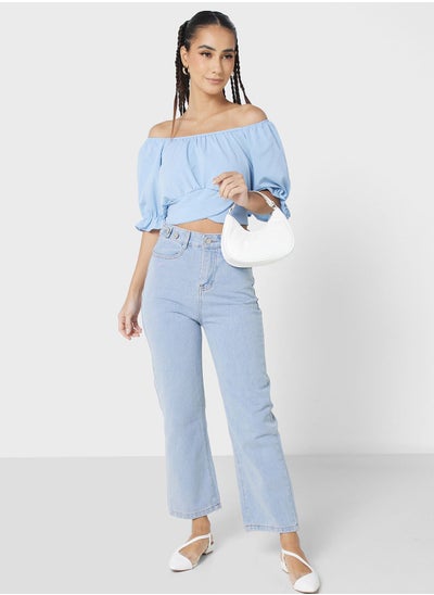 Buy Straight Fit Cropped Jeans in Saudi Arabia