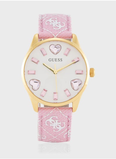 Buy Candy Hearts Lather Strap Analog Watch in UAE