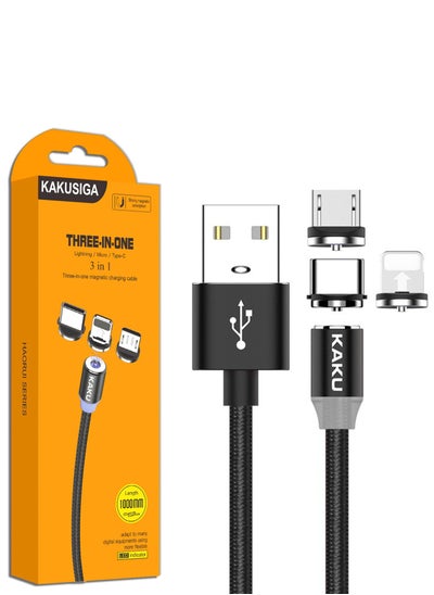 Buy Magnetic Fast Charging Usb Cable 3 In 1 Type-c / Micro / Lightning - KSC-320 in Saudi Arabia