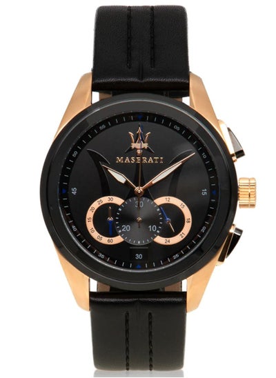 اشتري Maserati Traguardo Multifunction Black Leather Watch R8871612025 في الامارات