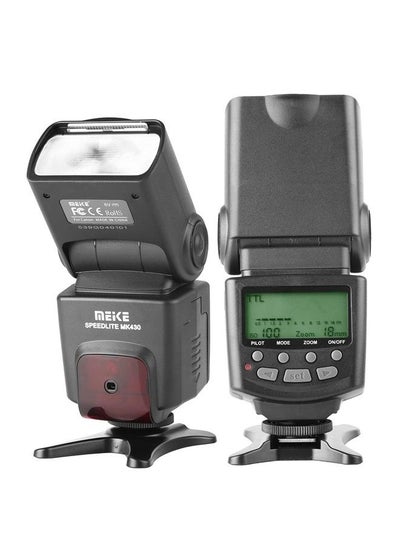 اشتري MK430 TTL LCD Flash Speedlite Compatible with Canon DSLR Camera EOS 70D 77D 80D Rebel T7i T6i T6s T6 T5i T5 T4i T3i SL2 and with Standard Hot Shoe Stand في الامارات