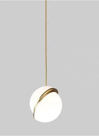 Buy Yocandle White Ball Pendant Lamp, Small Single Ball Hanging Chandelier with Gold Finish in Saudi Arabia