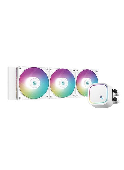 Buy Deepcool LE720 ARGB AIO Liquid CPU Cooler, 360mm Radiator, 3x High-Performance aRGB Fans, 500~2250 RPM Fan Speed, 85.85 CFM Fan Airflow, Hydro Bearing Type, White R-LE720-WHAMMN-G-1 in UAE