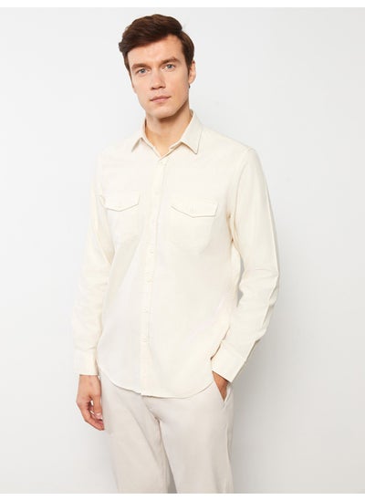 Buy Regular Fit Long Sleeve Gabardine Shirt in Egypt