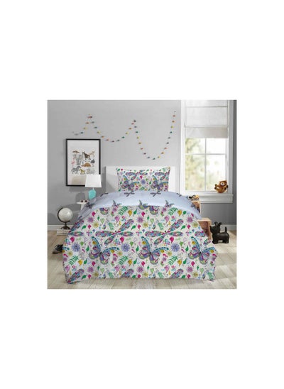 Buy Artistic Butterfly 2-Piece Comforter Set 135x220cm Multicolour in UAE