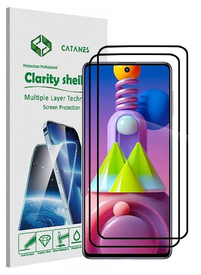 Buy 2 Pack For Samsung Galaxy M51 Screen Protector Tempered Glass Full Glue Back in UAE