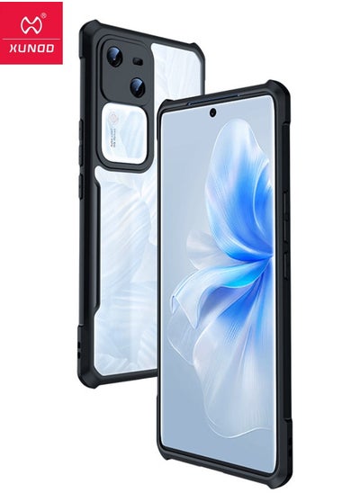 Buy VIVO V30 5G Case, Transparent Acrylic Back Panel + Black TPU Soft Frame Case Cover, Military Grade Anti-Drop Shockproof Case for VIVO V30, Super Anti-Fall Back Cover for VIVO V30 5G, Clear/Black in UAE