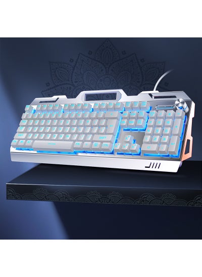 اشتري V2G5 Gaming Keyboard, Mouse  Headset Bundle for PC Metal panel knob adjustment-white blue light keyboard في السعودية