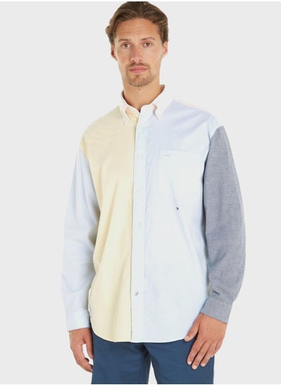 Buy Oxford Color Block Regular Fit Shirt in Saudi Arabia