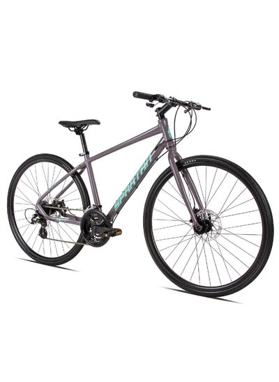 Buy Spartan 700c Dolomite Fitness Bike | Lightweight Frame Alloy Road Bicycle | Shimano Shifters & Rear Derailleur | 24 Speed Cycle | Stone Grey | Frame Size Medium & Large in UAE