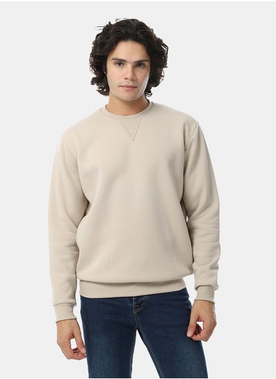 Buy Men Cozy Casual Plain British Tan Beige Sweatshirt in Egypt