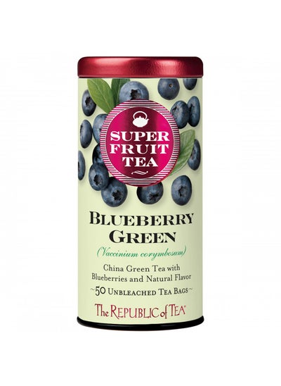 اشتري The Republic of Tea Blueberry Green SuperFruit Tea, 50 Tea Bag Tin في الامارات