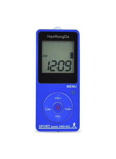 اشتري Mini FM AM Radio Sport Stereo Rechargeable Digital Display Blue في السعودية