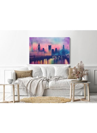 Buy Big ben houses parliament night london Printed canvas wall art 120x80 in Egypt