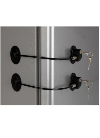 Buy 2 Pack Refrigerator Door Locks with 4 Keys, File Drawer Lock, Freezer Door Lock and Child Safety Cabinet Locks Black in Saudi Arabia