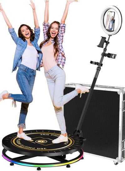 Buy 360 Photo Booth Machine for Parties with 2 People to Stand Software APP Control 360 Video Camera Booth Selfie Platform Spin 360 Automatic Slow Motion in UAE