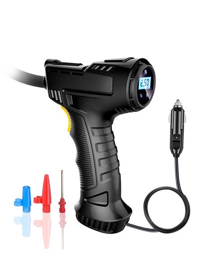 اشتري Air Compressor Tire Inflator, Portable Handheld Car Tire Inflator with Digital Display and LED Light, 12V Rechargeable Electric Tire Pump for Car Motorcycle Bike Balls and Inflators (Wired Version) في السعودية