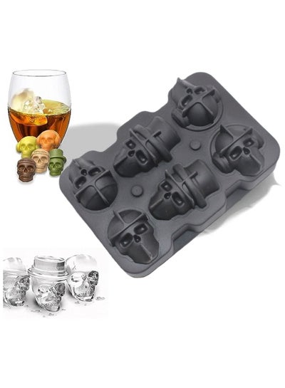 Buy Goolsky Skull Ice Cube Mold, Skull Shape Ice Cube Tray with Lid, Silicone Easy Release Ice Cube Mold for Chocolate Candy Halloween in UAE