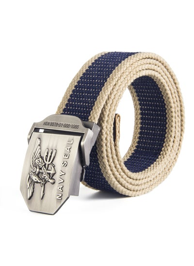 Buy NAVY SEAL Canvas Military Belt for MenBlue Stripe Blue Stripe in Saudi Arabia