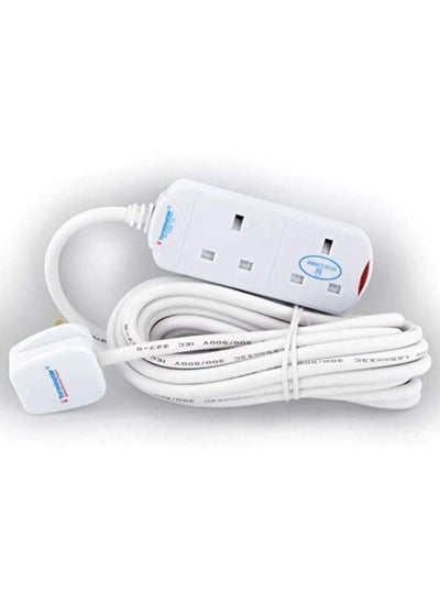 اشتري 2 way UK Socket Power Extension TPB 12 2 WAY 5M White في الامارات