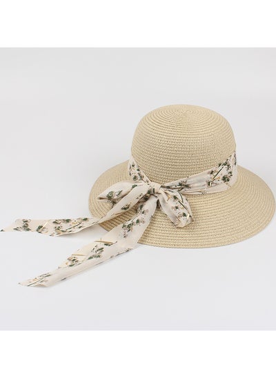 Buy New Fashion Ribbon Bow Straw Hat in UAE