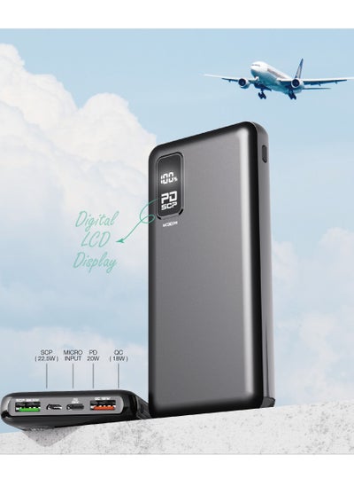 Buy 10000mAh PD 20W SCP 22.5W Portable Charger with 2 Outputs and Digital LCD Display in UAE