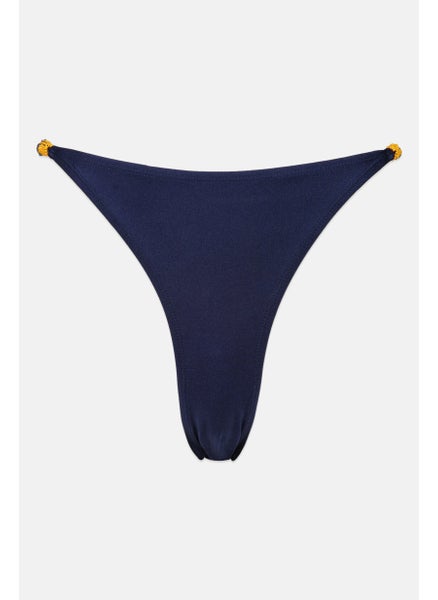 اشتري Women Solid Pull On Bikini Bottom, Navy في الامارات