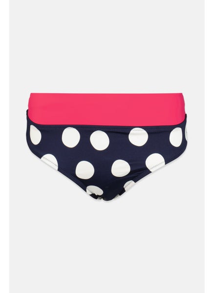 اشتري Women Polka Dotted Bottom Swimwear, Navy and Rose Violet في السعودية