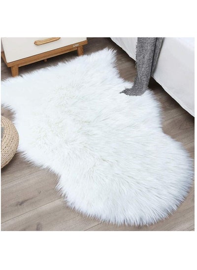 اشتري Ultra Soft Faux Fur Rug White Fluffy Area Rug Shag Rug Carpets for Bedroom Living Room White في الامارات