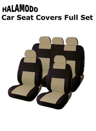 Buy Car Seat Covers Full Set Front Bucket Seat Protectors with Split Bench Car Seat Cover Set Breathable Premium Sporty Seat Cushions for Car SUV in UAE