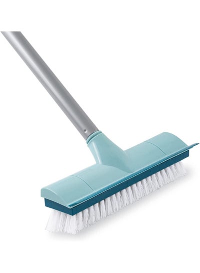 Buy Floor Brush with Long Handle, Hard Bristle, Tub and Tile Brush 2 in 1 Scraper and Brush Scrubber Adjustable 120° Swivel for Cleaning Bathrooms, Patios, Kitchens, Walls, Decks in Saudi Arabia