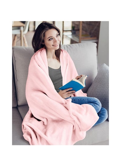 Buy Pioneer 200 X 220 Cm Pink Silky Soft Flannel Blanket in UAE