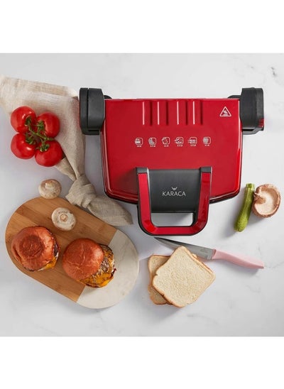 Buy Future Granite Red Grill And Toaster 1800W 153.06.11.0409 in UAE