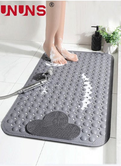 اشتري Non-slip Bath Mat,Bathroom Shower Mat With Suction Cups Drain Holes,Anti-Slip Safety Foot Scrubber Pad,Bathtub Mat For Shower,50X80cm في الامارات