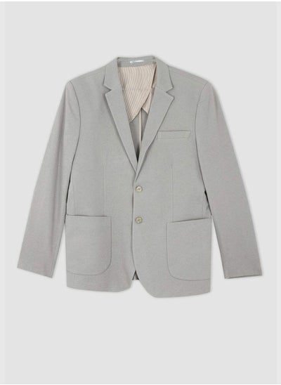 Buy Man Slim Fit Mono Neck Blazer in Saudi Arabia