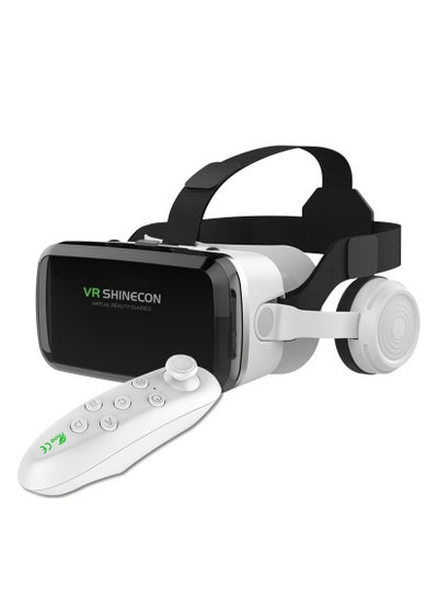 Buy VR SHINECON Thousand Magic Mirror, VR Glasses, G04BS Bluetooth Headset Version, 3D Virtual Reality Helmet Smartphone + Y1 Joystick in UAE