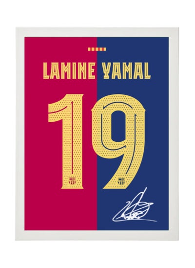 اشتري Lamine Yamal Barcelona Autographed Jersey - Framed Poster 30x40cm - Football Memorabilia, Soccer Collectible, Gift for Fans في الامارات